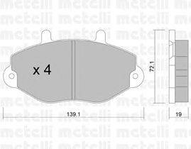 Комплект тормозных колодок, дисковый тормоз METELLI 22-0195-0