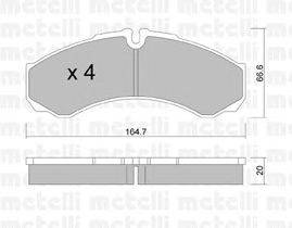 Комплект тормозных колодок, дисковый тормоз METELLI 22-0212-6