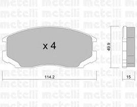 Комплект тормозных колодок, дисковый тормоз METELLI 22-0221-0