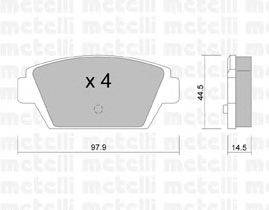 Комплект тормозных колодок, дисковый тормоз METELLI 22-0226-0