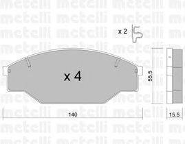 Комплект тормозных колодок, дисковый тормоз METELLI 22-0227-0