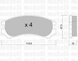 Комплект тормозных колодок, дисковый тормоз METELLI 22-0230-0