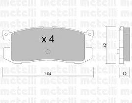 Комплект тормозных колодок, дисковый тормоз METELLI 22-0233-0