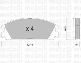 Комплект тормозных колодок, дисковый тормоз METELLI 22-0237-0