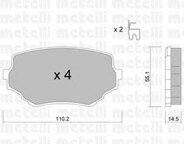 Комплект тормозных колодок, дисковый тормоз METELLI 22-0249-0