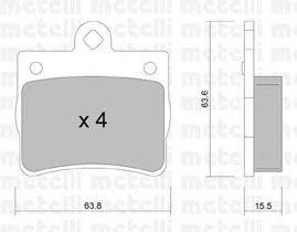 Комплект тормозных колодок, дисковый тормоз METELLI 22-0255-0