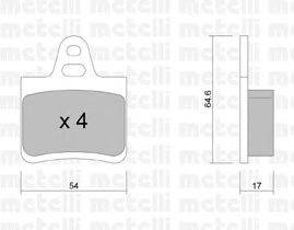 Комплект тормозных колодок, дисковый тормоз METELLI 22-0284-0