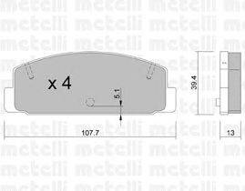 Комплект тормозных колодок, дисковый тормоз METELLI 22-0302-0