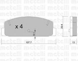 Комплект тормозных колодок, дисковый тормоз METELLI 22-0302-1