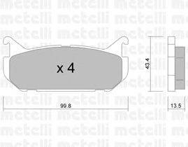 Комплект тормозных колодок, дисковый тормоз METELLI 22-0303-0