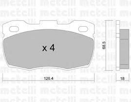 Комплект тормозных колодок, дисковый тормоз METELLI 22-0352-0