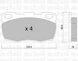 Комплект тормозных колодок, дисковый тормоз METELLI 22-0352-1