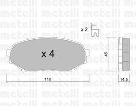 Комплект тормозных колодок, дисковый тормоз METELLI 22-0388-0