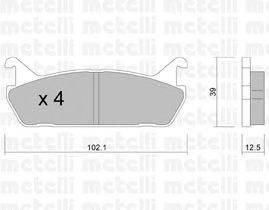 Комплект тормозных колодок, дисковый тормоз METELLI 22-0390-0