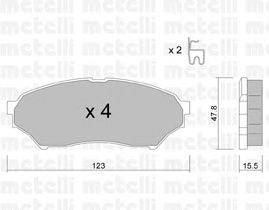 Комплект тормозных колодок, дисковый тормоз METELLI 22-0397-0