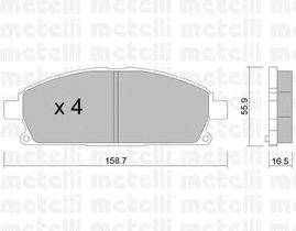Комплект тормозных колодок, дисковый тормоз METELLI 22-0406-0