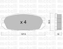 Комплект тормозных колодок, дисковый тормоз METELLI 2204090