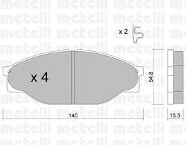 Комплект тормозных колодок, дисковый тормоз METELLI 22-0433-0
