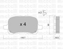 Комплект тормозных колодок, дисковый тормоз METELLI 22-0442-0