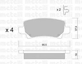 Комплект тормозных колодок, дисковый тормоз METELLI 22-0447-0