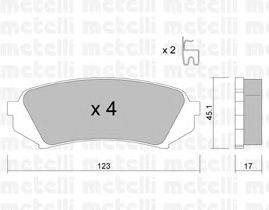 Комплект тормозных колодок, дисковый тормоз METELLI 22-0453-0