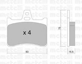 Комплект тормозных колодок, дисковый тормоз METELLI 22-0531-0