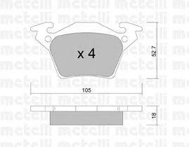 Комплект тормозных колодок, дисковый тормоз METELLI 22-0574-0