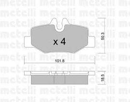 Комплект тормозных колодок, дисковый тормоз METELLI 22-0576-0