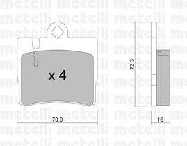 Комплект тормозных колодок, дисковый тормоз METELLI 22-0597-0