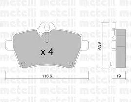 Комплект тормозных колодок, дисковый тормоз METELLI 22-0646-0