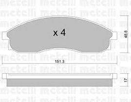 Комплект тормозных колодок, дисковый тормоз METELLI 22-0740-0
