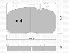 Комплект тормозных колодок, дисковый тормоз METELLI 22-0757-0