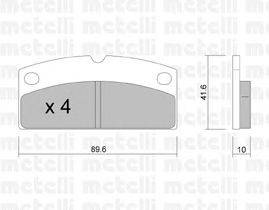 Комплект тормозных колодок, дисковый тормоз METELLI 22-0767-0