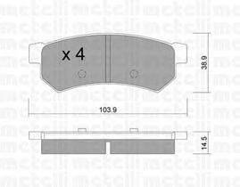 Комплект тормозных колодок, дисковый тормоз METELLI 22-0846-0