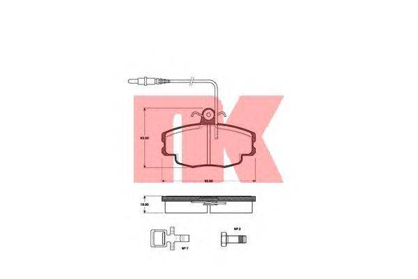 Комплект тормозных колодок, дисковый тормоз NK 221926