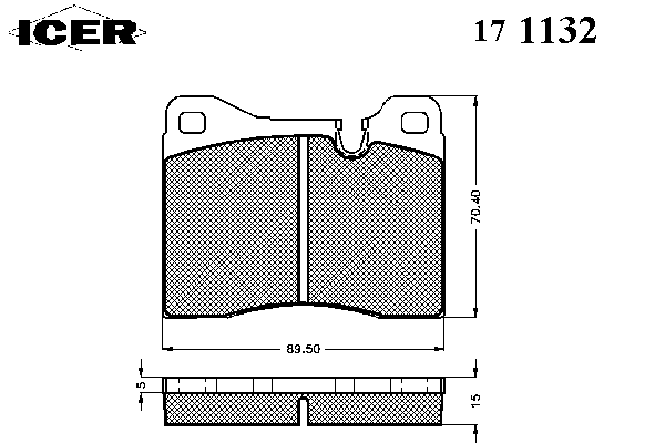 Комплект тормозных колодок, дисковый тормоз ICER 20437