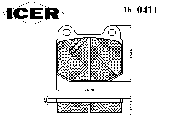 Комплект тормозных колодок, дисковый тормоз ICER 180411