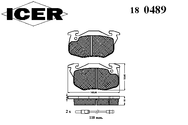Комплект тормозных колодок, дисковый тормоз ICER 180489