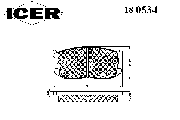 Комплект тормозных колодок, дисковый тормоз ICER 180534