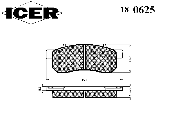 Комплект тормозных колодок, дисковый тормоз ICER 21005