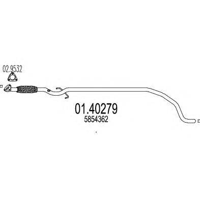 Труба выхлопного газа MTS 01.40279