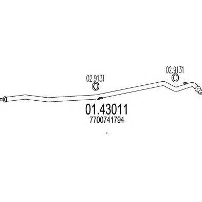 Труба выхлопного газа MTS 01.43011