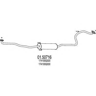 Средний глушитель выхлопных газов MTS 01.50716