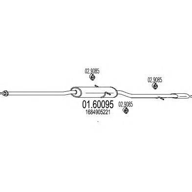 Глушитель выхлопных газов конечный MTS 01.60095