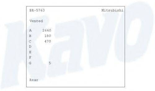 Тормозной диск KAVO PARTS BR-5763
