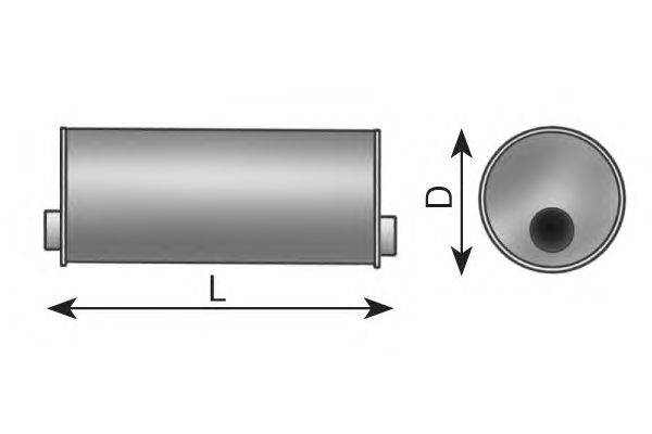 Средний глушитель выхлопных газов, универсальный DINEX 89332