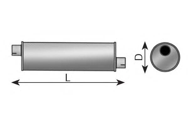 Средний / конечный глушитель ОГ; Средний глушитель выхлопных газов, универсальный DINEX 44304