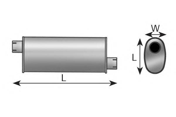 Средний глушитель выхлопных газов, универсальный DINEX 88312