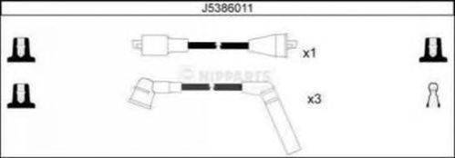 Комплект проводов зажигания NIPPARTS J5386011