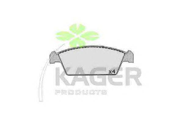 Комплект тормозных колодок, дисковый тормоз KAGER 35-0127